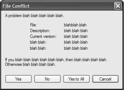 What users see when they look at your dialog